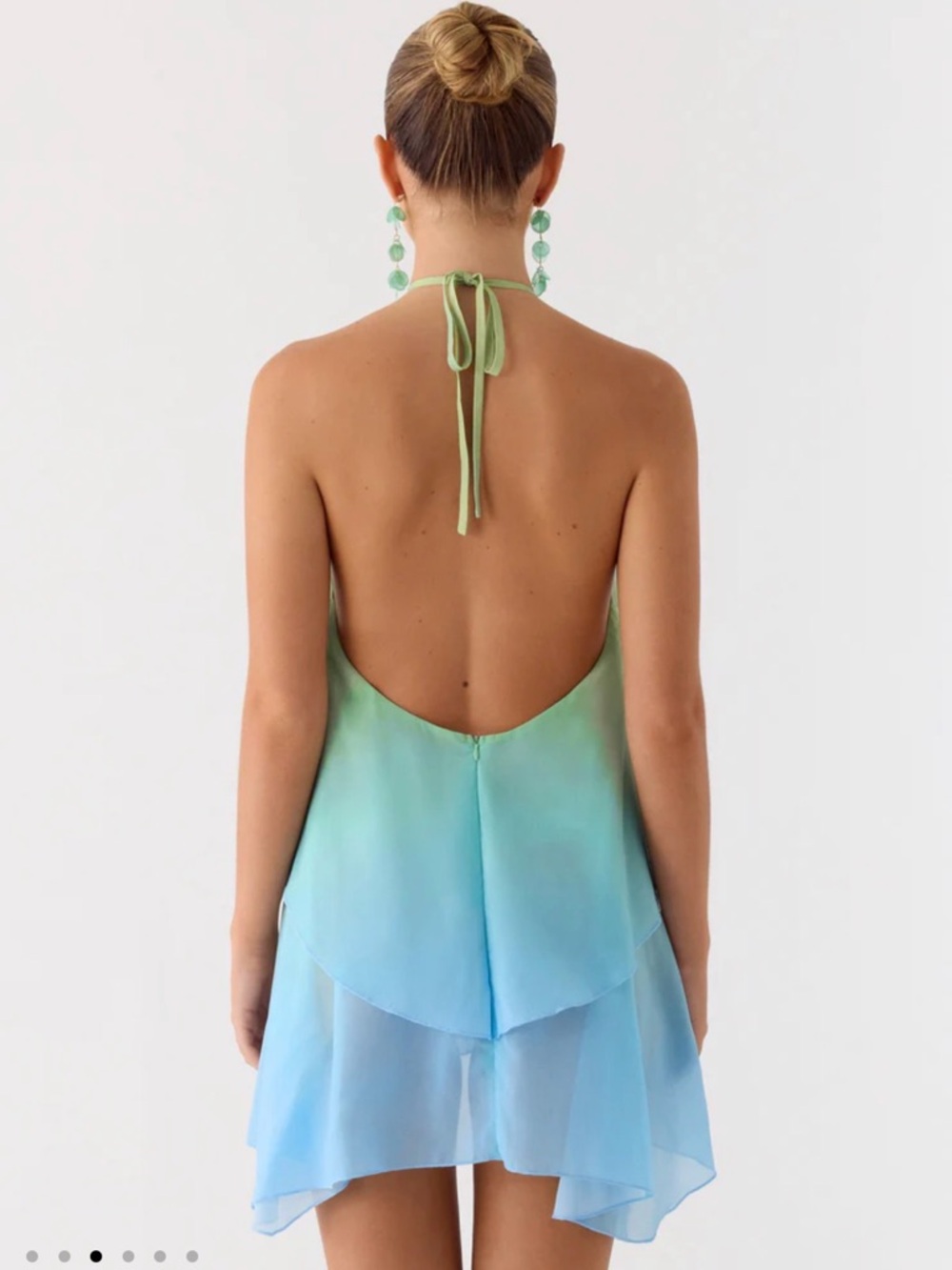 Peppermayo Green to Blue Ombre Backless Halter Dress : twin flame - Picture 2 of 2